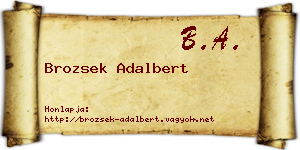 Brozsek Adalbert névjegykártya